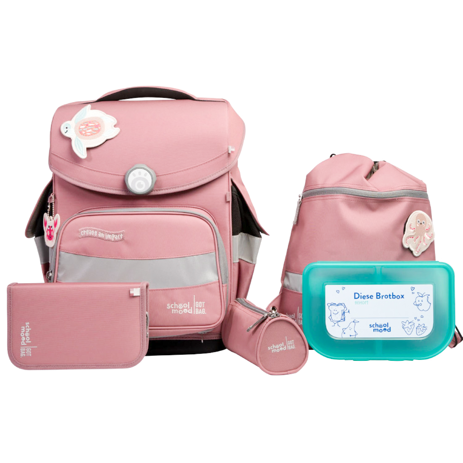 Timeless Pro Axolotl (Ocean Collection), 6-tlg. Schulranzenset Timeless Pro Axolotl (Ocean Collection), 6-tlg. Schulranzenset